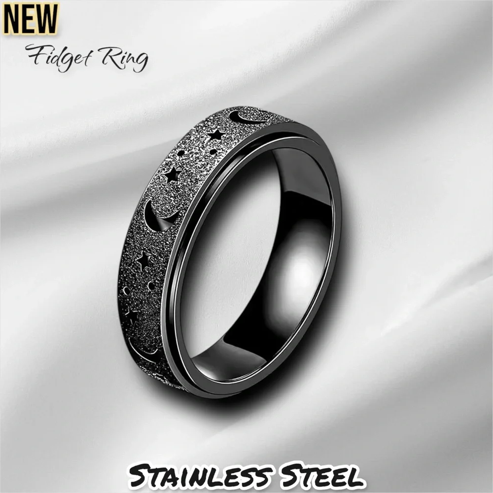 New Unisex Anti Stress Anxiety Fidget Spinner Rotating Design Trendy Moon And St